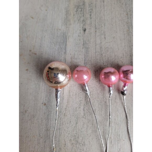 Vintage Mercury pink ball branch pick ornament glass Xmas - Picture 4 of 12